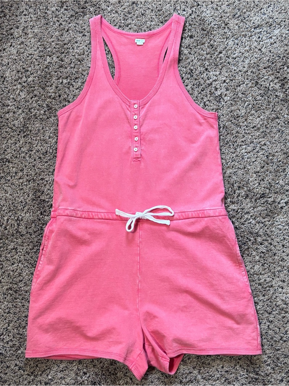 Aerie Henley Romper with Drawstring Waist
